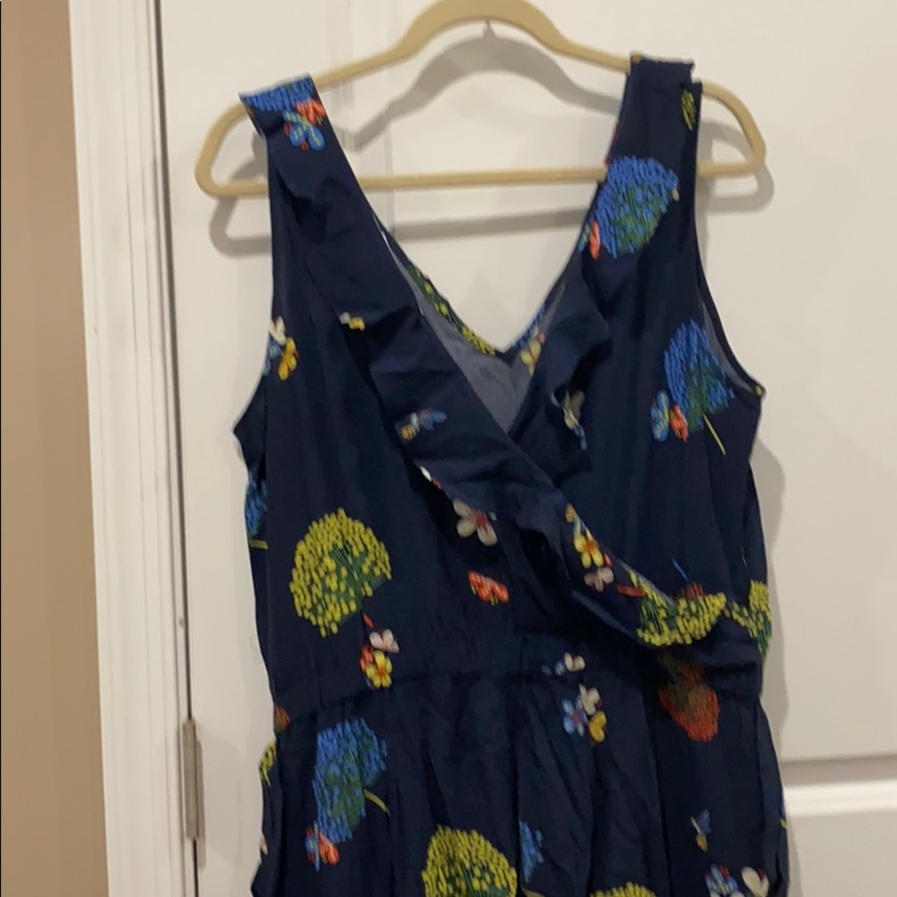 Navy Blue Floral Loft Ruffle Jumpsuit - Picture 4 of 4